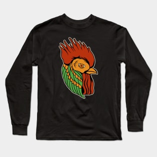 Rooster Flash Tattoo Long Sleeve T-Shirt